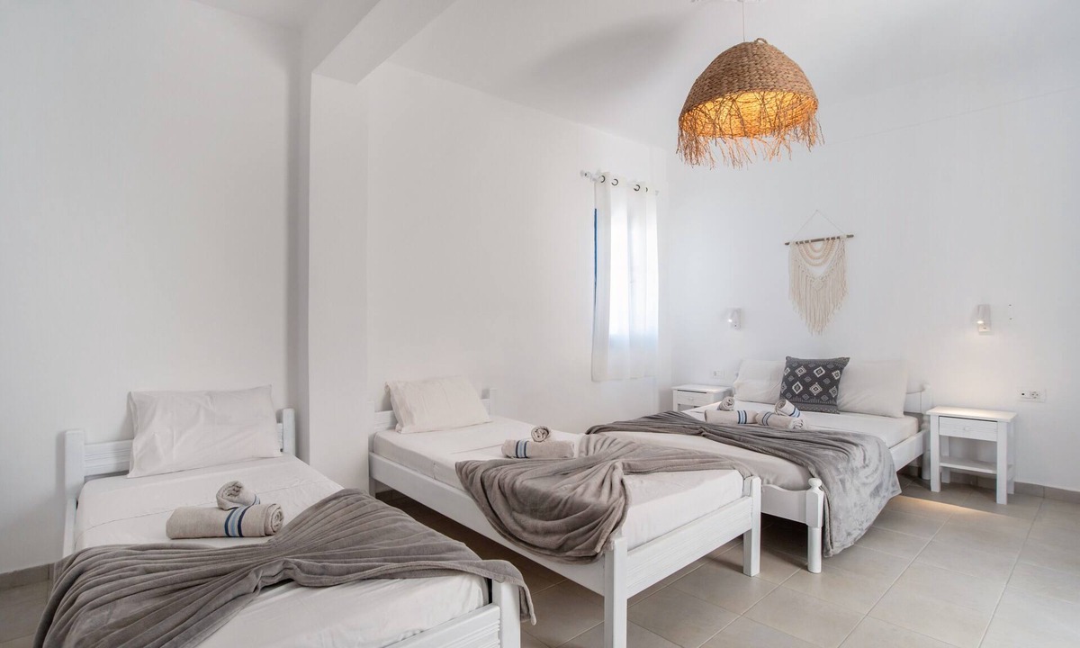 Perissa Apartment | Economy Quadruple Room 5 with Mountain View, Balcony, and Air Conditioning