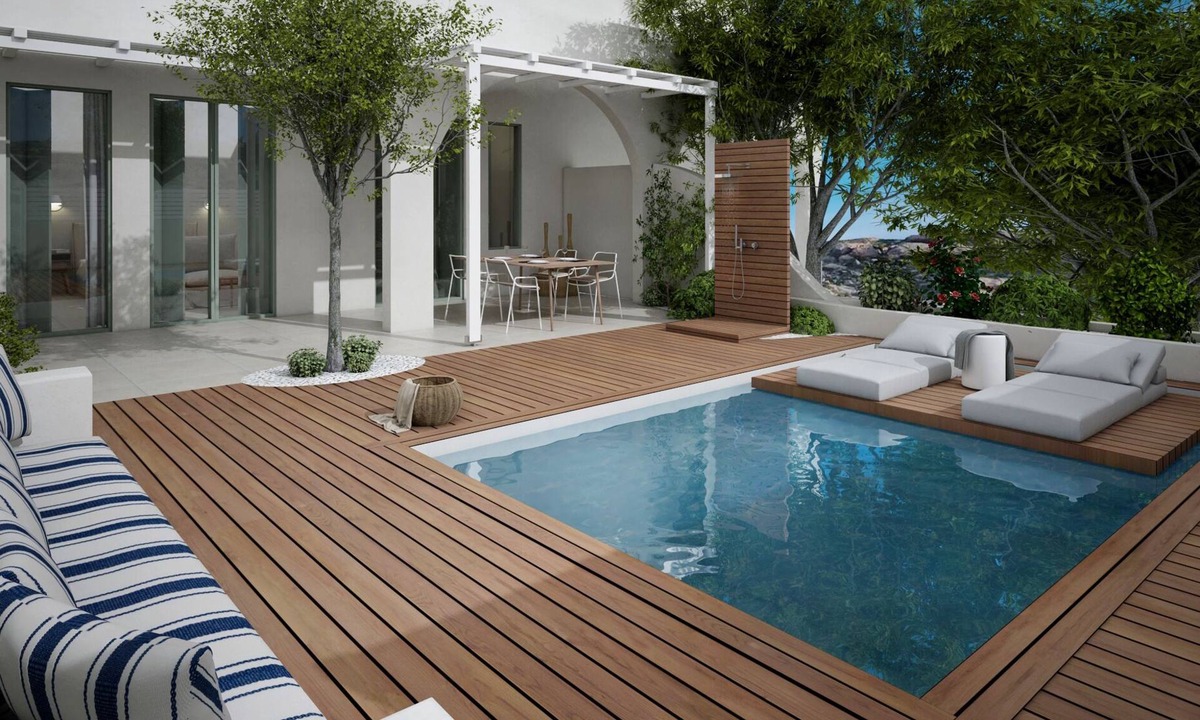 Agios Prokopios House | Open-plan suite, garden view, private plunge pool, communal pool, breakfast