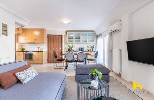 Ampelokipoi Apartment | 3-Storey Family Home, City View & Private Parking!