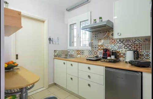 Nea Chora Apartment | 30m² studio 90m from the beach in Chania Self Check‑in Parking Garden Fast WiFi