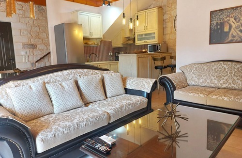 Kato Stalos Villa | Luxury 2 villas at Chania, parking-pool, 150m from sea.