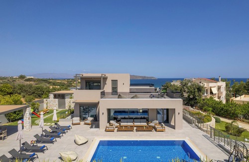 Kato Galatas Villa | Seafront Lux Estate Chania | Heated Pools Jacuzzis Saunas Gyms|Sleeps 20–24