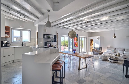 Ampelas House | Stunning villa with pool, terrace and sunset view for 10 people in Ambelas