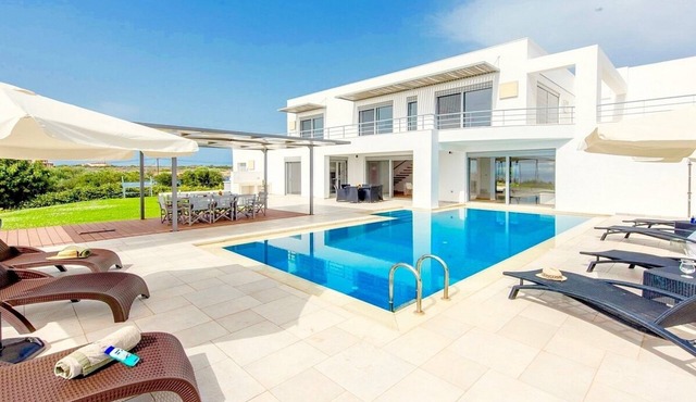 Brand New Unique Villa with Private Pool, Amazing Sea Views and 500 m to the Beach!