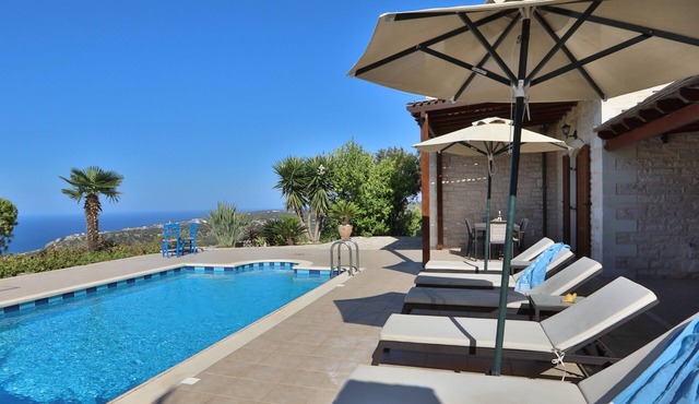 Natural stone villa in a secluded location on 4500 m² with a heated pool