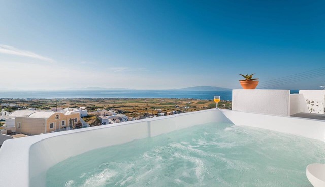 Superb Santorini Suites | Finikia Honeymoon Suite with Outdoor Private Jacuzzi