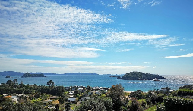 Sweeping panoramic views of Hahei beach and offshore islands